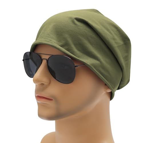 Image of ZLYC Cotton Thin Slouchy Beanie Hat for Men Women Fashion Soft Stretch Knit Skull Cap