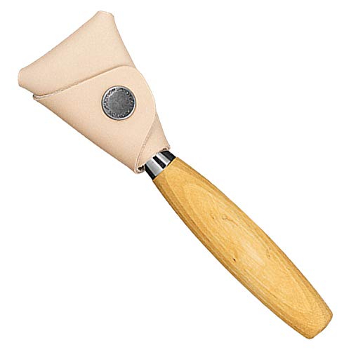 Morakniv 164 Right-Handed Stainless Steel Hook Knife With Leather Sheath For Wood Carving
