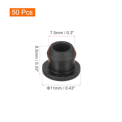 Image of MECCANIXITY Silicone Snap in Locking Hole Plugs,Rubber Panel Seal Cover Flush Type Panel Round for Kitchen Rubber Bulkheads Waterproof Sealing Plugs 7.5mm /0.3 Inch Diameter Black,Pack of 50