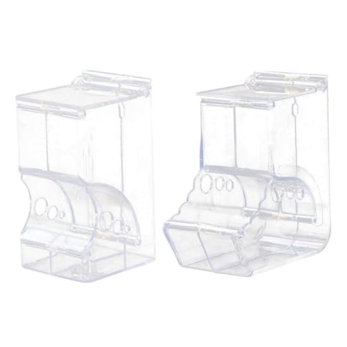 Kisangel 2 Pcs Transparent Automatic Feeder for Hamsters Refillable Food Dispenser with Opening Door Panel Durable Pet Supplies for Small Pets