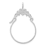 Auriga Fine Jewelry 925 Sterling Silver Heart with Scroll Charm Holder Pendant (Length-28.5mm) Gift