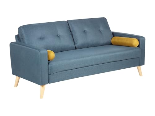Vente-unique - Canapé 3 Places Tatum en Tissu - Bleu