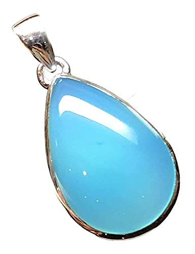 Natural Aqua Blue Chalcedony 925 Solid...