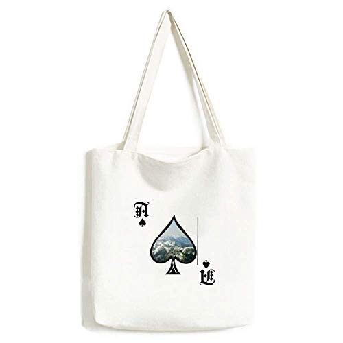 Sac à main artisanat poker spade lavable au motif artistique de forêt enneigée