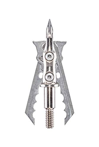 Rage Hypodermic Nc +P 2-Blade Broadhead (3 Pack) With No Collar Blade Lock, Hybrid Tip, Machined Stainless Steel Ferrule For Aerodynamic Flight.035 Blades, 1.75" Cutting Diameter, 100 Or 125 Grain #TOP1