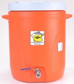10 Gallon Cooler Mash Tun with Stainless Steel Ball Valve and Mash Screen