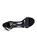 GENSHUO Women's 4-inch Chunky High Heel Sandals with Ankle Strap,Party Wedding Bridal Shoes Sparkly Black Rhinestons Size 8.5