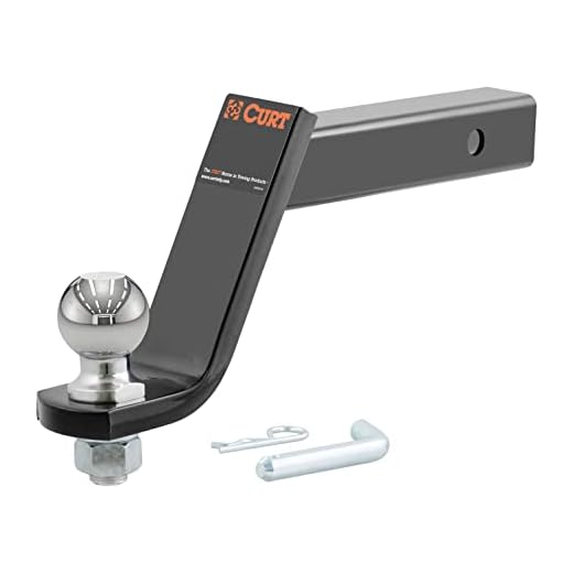 CURT 45065 Lifted Truck Trailer Hitch Mount with 2-5/16-Inch Ball & Pin, Fits 2-Inch Receiver, 7,500 lbs, 6-Inch Drop, GLOSS BLACK POWDER COAT