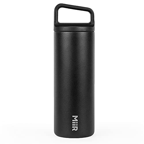 MiiR, Wasserflasche mit breiter Öffnung, vakuumisoliert, auslaufsicher, Edelstahlkonstruktion, schwarz, 473 ml Cover