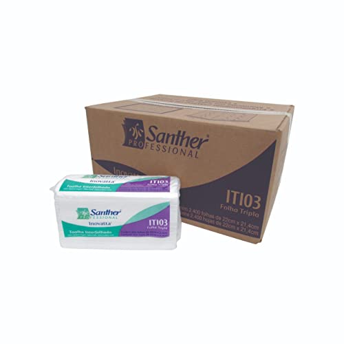 Papel Toalha Folha Tripla Para Banheiro Luxo Macia Absorvente Caixa com 2.400 folhas