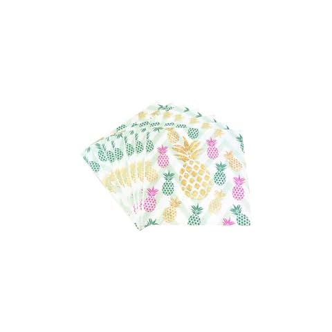 AYAROS 40Pcs Pineapple Napkins Paper Paper Napkin for Wedding, Birthday Party Graduation, Hawaiian Aloha Disposable Pineapple Dinner Napkins,6.5"", Green, SKA-2403227 Cover