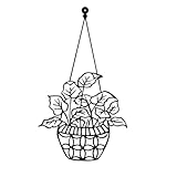 【Décoration murale en métal】Panneau de fleurs en vase en métal, design élégant en silhouette en métal noir ajoute une touche moderne et artistique à votre espace intérieur, idéal pour les salons, les chambres ou les couloirs