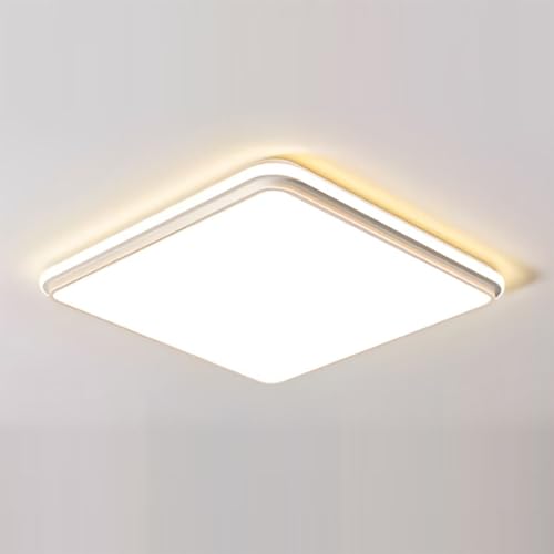 Plafonnier LED carré nordique plat pour éclairage de salon et bureau