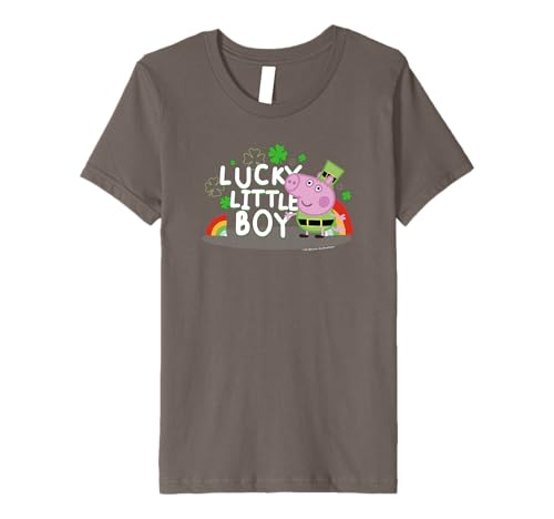 T-shirt haut de gamme George Pig Saint-Patrick en coton peigné résistant pour enfant