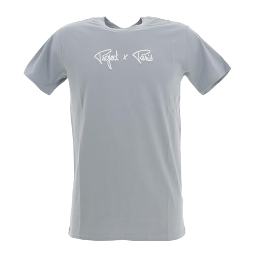 Photo de Project X Paris T-Shirt Signature Broderie Relief Bleu Gris S