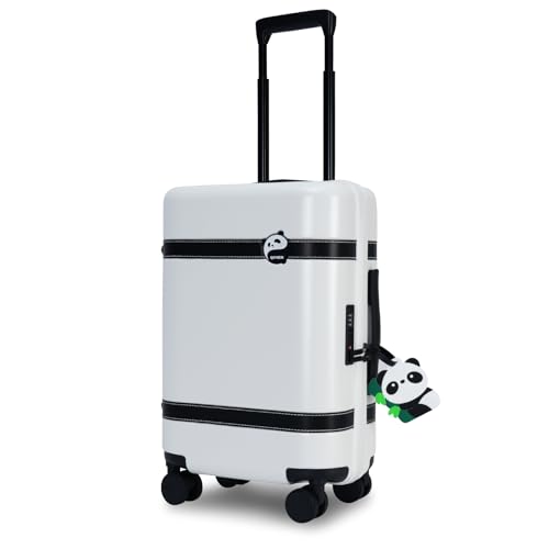 Image of 20-inch Carry-On Luggage, Airline Approved, with Spinner Wheels, 100% PC Hardshell Carry-On Luggage with TSA Lock, 22x14x9 20 inches, Smooth Rolling Wheels for Lightweight Travel - White