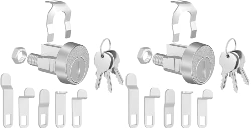 Image of 2 Pack Mailbox Lock with Key, Mailbox Lock Replacement for L-1172C Mailbox Key Lock, Nickel Finish