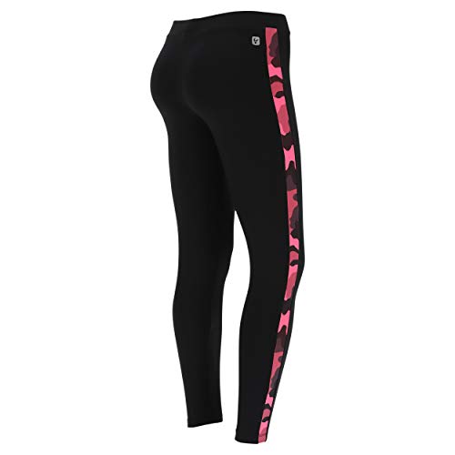 Leggings fitness avec bande latérale camouflage fluo style sport