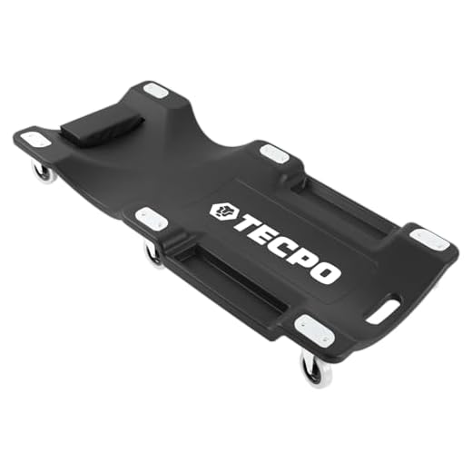 TECPO Werkstattrollbrett 1030x480x130 mm Tragkraft bis 120kg KFZ Werkstatt Rollliege SCHWARZ Montagerollbrett Montageliege vormontiert