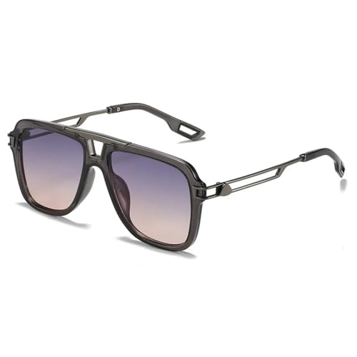 Lunettes de soleil rétro à double pont géométrique nuances dégradées