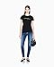 Armani Exchange Women's Script Rhinestone Slim Tee, Black/Gold, X-Small