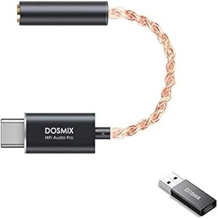 USB C DAC - Portable 32 Bit/384kHz Dosmix Headphone Amplifier, HiFi Converter, Qualcomm chipset, Impedance 600Ω, SNR123dB, Premium Sound Enhancer for Android/Windows/MacOSX System Smartphone Laptop