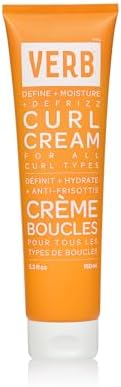 VERB Curl Cream, 5.3 oz – Lightweight Leave-In Curl Defining Cream – Anti-Frizz, Provides Shape, Softness and Light Hold – Vegan, No Parabens or Harmful Sulfates