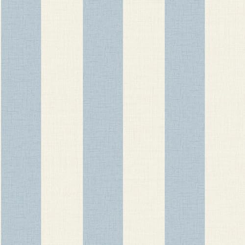 Grandeco Wide Textured Stripe Wallpaper, Blue