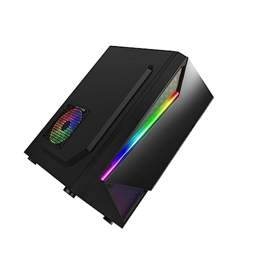 UKCOCO Caja de la computadora Micro Fractal Placa USB pc Case Carcasa Ordenador - Torre de PC computadoras Caja de computadora ATX Suministro de computadora Hoja Sec Black