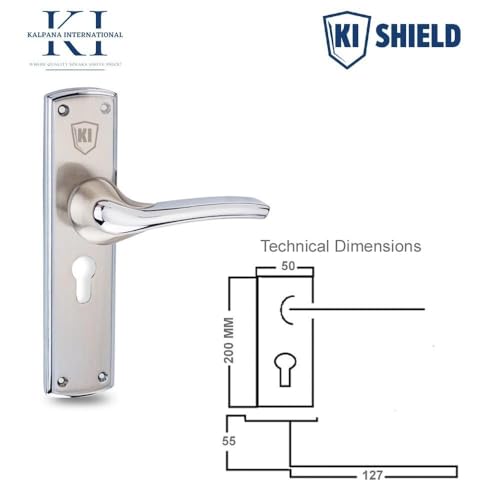 Image of 1009 SS Chrome Finish Mortise Door Lock Handle Set | Main Door Locks for Home | KY 6-Lever 65mm Double Turn Lock Mechanism | Door lockset for Living Room, Bedroom,Bathroom