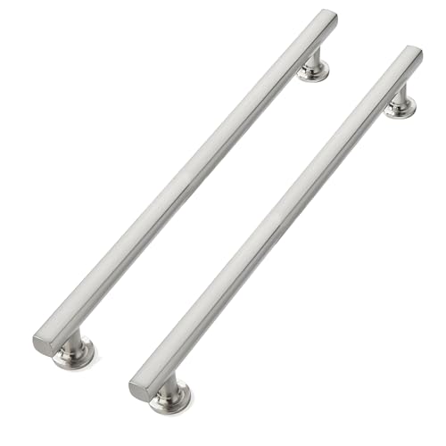 CABDM 8 inch (203mm) 10 Pack Brushed Satin Nickel Cabinet pulls Solid Heavy-Duty Handles Hardware for Kitchen Badroom Drawer Square Pulls Cupboard Cabinets