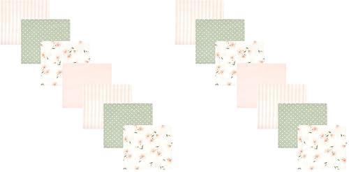 Image of Hudson Baby Unisex Baby Cotton Flannel Receiving Blankets Bundle, Pink Dainty Floral, One Size (Pack of 2)