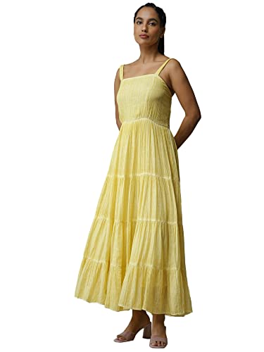 Image of Label RITU KUMAR Strappy Solid Long Dress