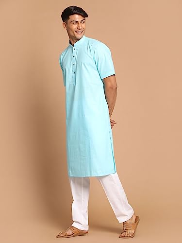 Image of VASTRAMAY Men's Cotton Linen Kurta Pyjama Set (1)