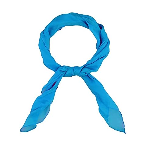 GCFIYPP 1950s Square Chiffon Scarf Sheer Square Neck Head Scarfs for Women,girls,ladies (Sky bule) Cover