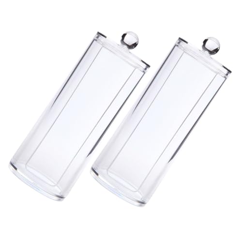 Anneome 2個 透明アクリルヘアアクセサリー収納ボックス 軽量コンパクト ヘアバンド シュシュ整理用 筒形収納ケース 自宅や店舗向け