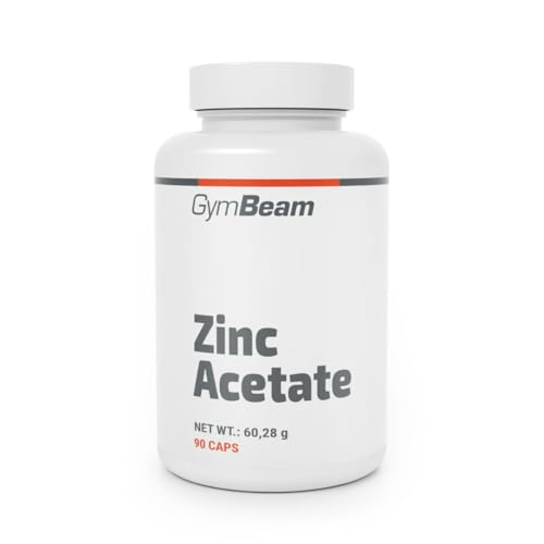 GymBeam Zinkacetat (Kapseln) - Unterstützten Testosteron & Fruchtbarkeit Haut & Proteinsynthese bioverfügbar vegan Gluten- & Laktosefrei 90 Kapseln