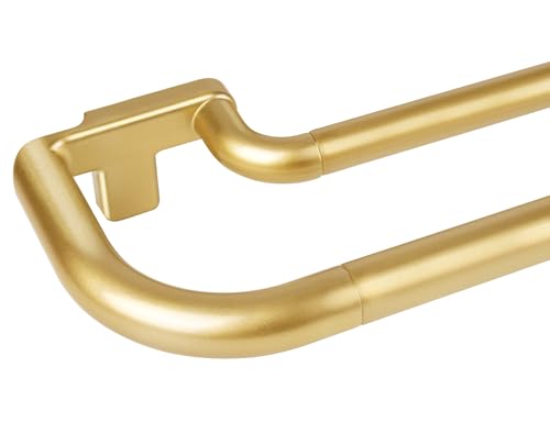 HOTOZON Blackout Double Curtain Rods for Windows 32 to 86 Inches Gold