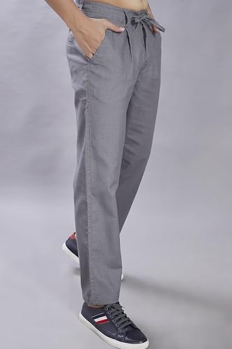 Image of DIVISIVE Men's Relaxed Fit Front Pleated Cotton Linen Blend Trousers