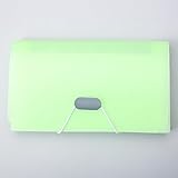 Fächermappe mit 13 Fächern, Polypropylen, Brieftaschen-Organizer für Karten, Quittungen, Gutscheine und Tickets (grün)