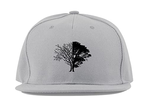 Casquette Baseball Respirante Coton Gris Motif Arbre de Vie Chapeau Visière Plate Chapeau Trucker