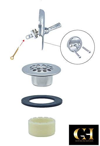 Gold-Hao-The-Bathroom Trip Lever Bathtub Drain And Overflow Faceplate Trim Kit With Screws (Chrome) #TOP5