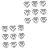 HOMSFOU 2 Series Latas De Metal Corazón Recipientes Vacíos para Velas Y Dulces Cajas De Almacenamiento De Tinplate para Manualidades Y Diseño con Ventana Transparente Práctico 10 Piezas*2