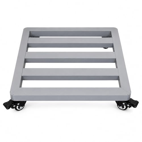 SZLIFE Porte Plante à Roulettes Carré, Chariot pour Plantes en Métal, Plateau Roulant Extérieur 40 * 40 cm