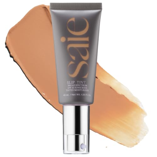 Saie Slip Tint Tinted Sunscreen for Face, SPF 35, Four + Half (1.35 oz)