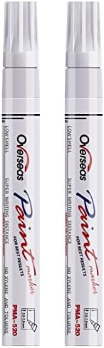 Permanent Paint Pens White Markers - 2 Pack Single color Oil Based Paint Markers, Medium Tip, Quick Drying and Waterproof Marker Pen for Metal, Rock Painting, Wood, Fabric, Plastic, Canvas, Mugs