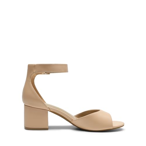 Image of DREAM PAIRS Women's Chunky Heel Sandal | 2.2 inch chunky block heels,open toe with ankle strap buckle, classic comfortable heeled sandals,wedding party dress shoes