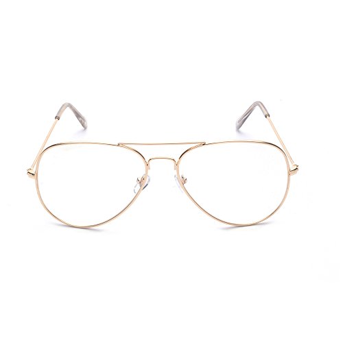 ALWAYSUV klassische Brille Metallgestell Brillenfassung Vintage Brille Dekobrillen