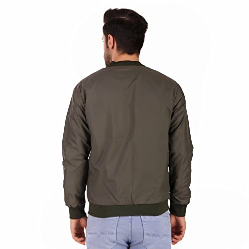 Image of Leather Retail Mens Solid Polyester Winter Jacket