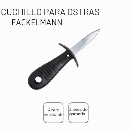 Miniatura 4 de Fackelmann Cuchillo Para Ostras De Acero Inoxidable Y Mango De Polipropileno Negro 19,5x5cm. 1ud.